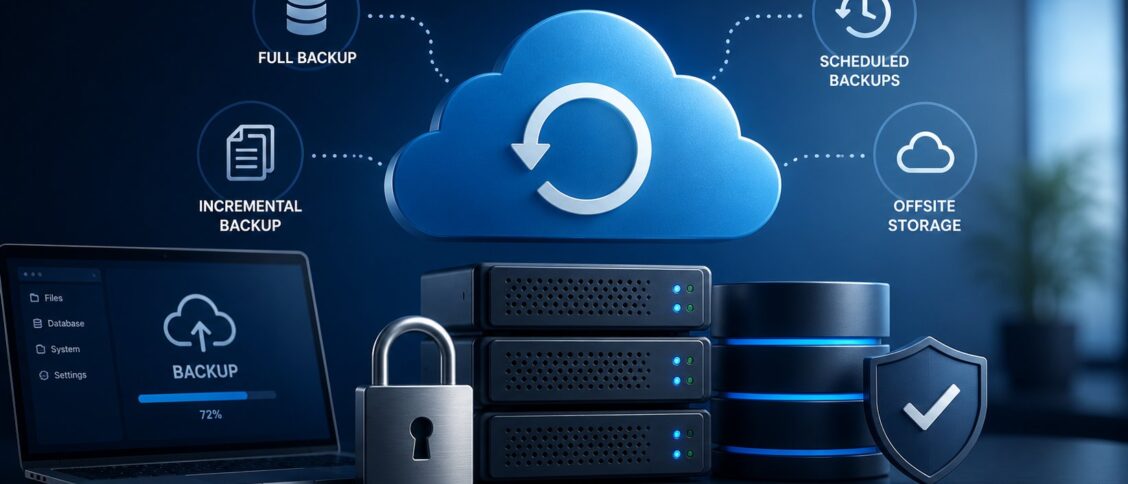 Data backup strategy basics: the 3-2-1 rule, recovery point and recovery time objectives, and the practices that make backups actually restorable
