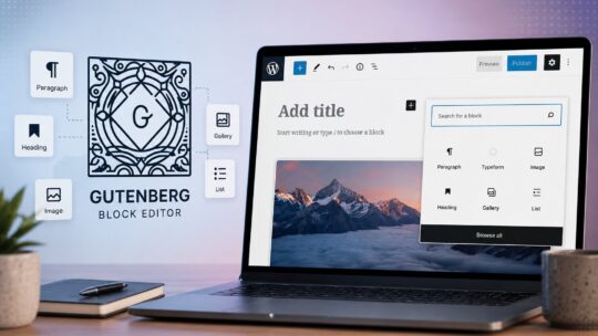Gutenberg Block Editor walkthrough: the modern WordPress writing experience built on blocks, including paragraphs, images, lists, embeds, and Full Site Editing patterns
