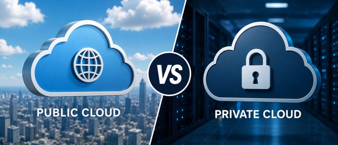 Public vs private cloud: the structural differences between cloud services shared across many customers and cloud infrastructure dedicated to a single organization