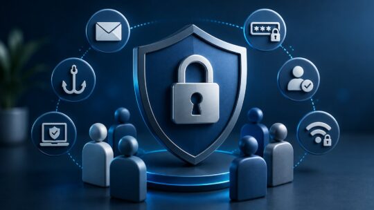 Security awareness training: the practice of teaching employees to recognize and respond to common security threats like phishing, social engineering, and unsafe practices