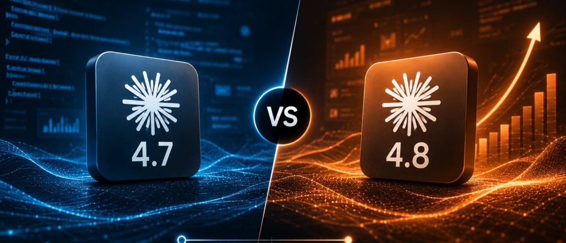Claude Opus 4.7 vs 4.8 side-by-side comparison: release dates 41 days apart (April 16 vs May 28, 2026), shared standard pricing at $5/$25 per million input/output tokens, 4.8's 4x lower code-flaw rate, Dynamic Workflows in Claude Code with hundreds of parallel subagents, the effort control dial on claude.ai and Cowork, and 4.7's higher-resolution image support that 4.8 inherited.